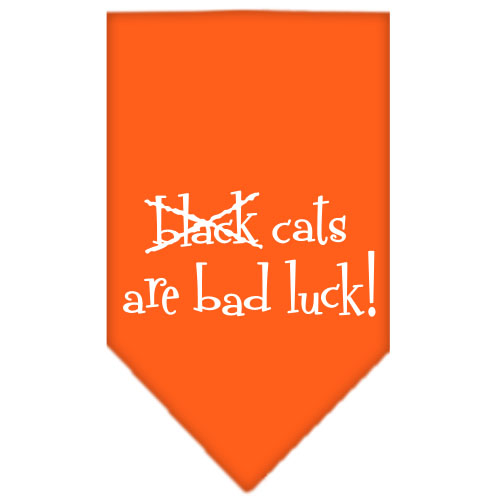 Black Cats are Bad Luck Screen Print Bandana Orange Large